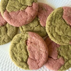 Vegan Strawberry Matcha Cookies