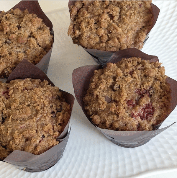 Vegan Raspberry Chocolate Chip Muffins